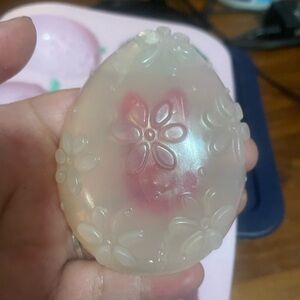Floral Easter Egg Transparent With Bunny Inside